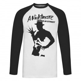 A Nightmare On Elm Street 001 (fekete-fehér raglan hosszúujjú póló)
