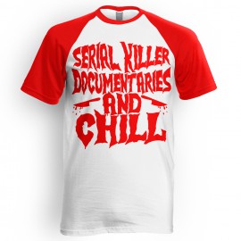 Serial Killer Documentaries (piros-fehér raglan póló)